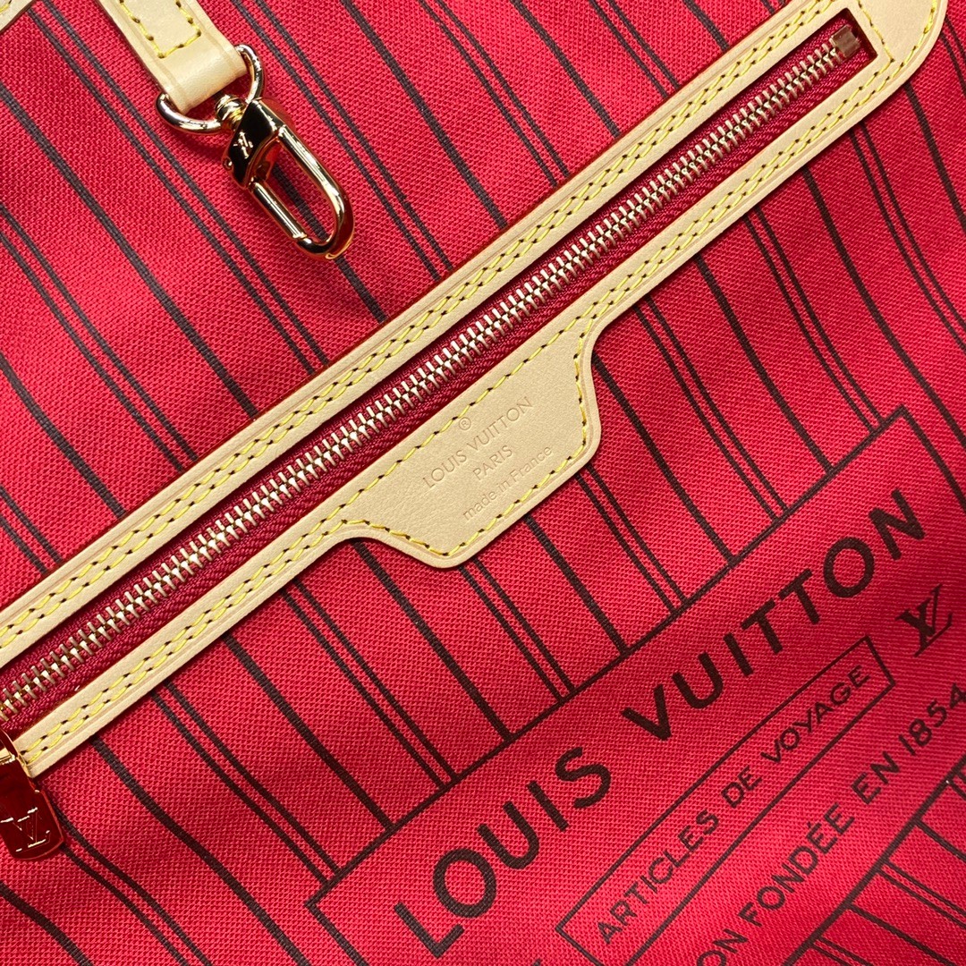 Bagsaaa L0vis Vvtt0n M12096 Reversible Neverfull Bandoulière Inside Out MM Tote Bag Red - 31 x 28 x 14 cm