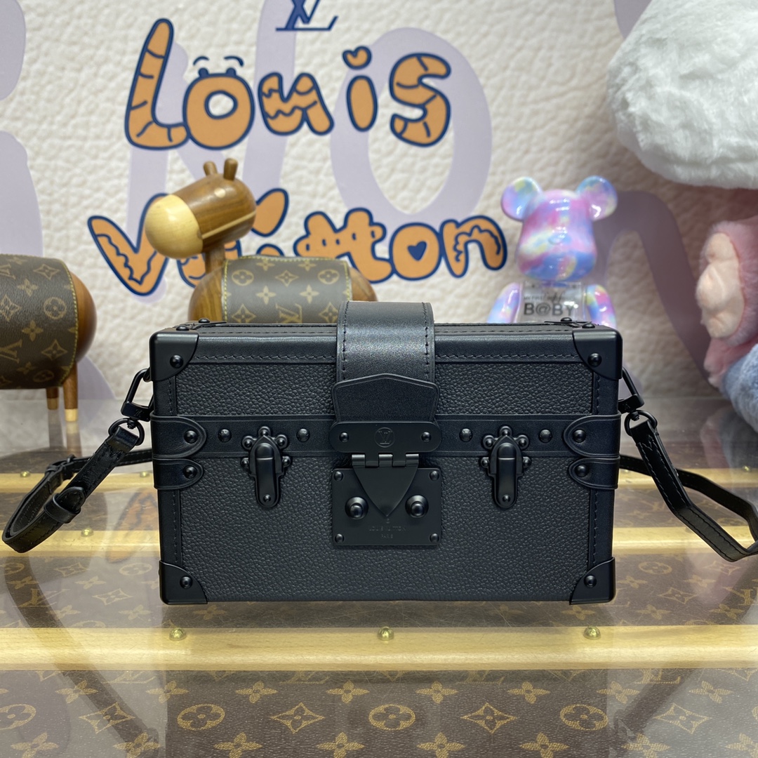 Bagsaaa L0vis Vvtt0n M24303 Petite Malle Full Black - 12.5 x 6 x 20 cm