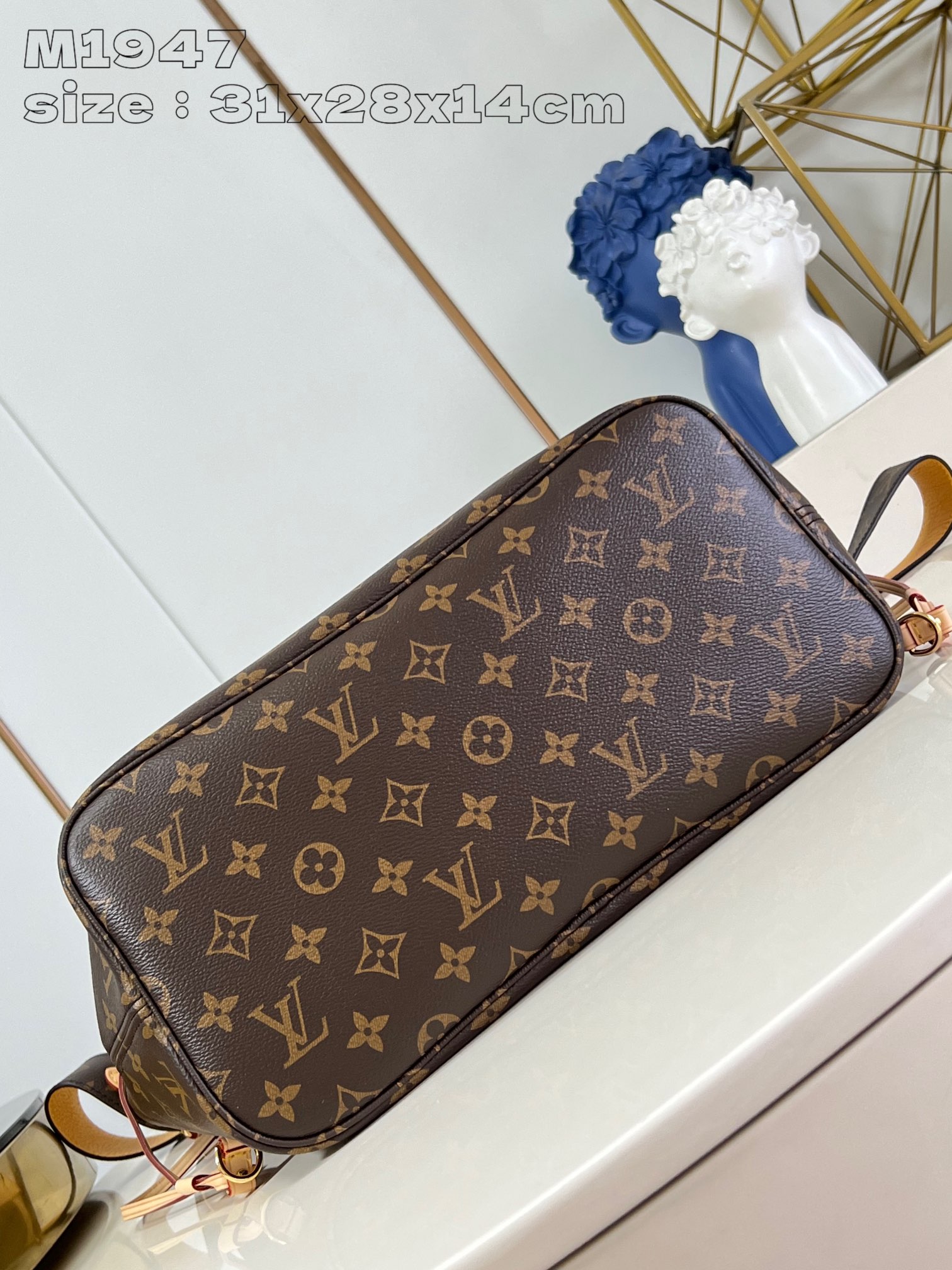 Bagsaaa L0vis Vvtt0n M11947 Reversible Neverfull Bandoulière Inside Out MM Tote Bag Yellow - 31 x 28 x 14 cm