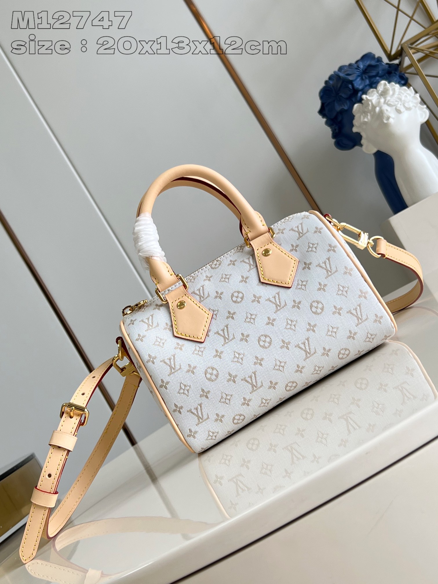 Bagsaaa L0vis Vvtt0n M12747 Speedy Bandoulière 20 Cream - 20.5 x 13.5 x 12 cm