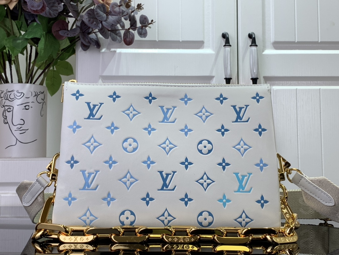 Bagsaaa L0vis Vvtt0n M11225 Coussin PM White/Blue - 26 x 20 x 12 cm