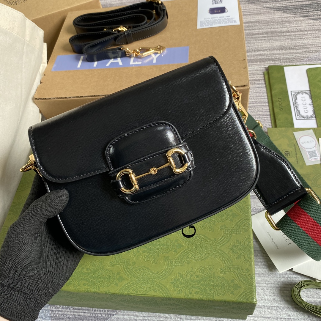 Bagsaaa Gvc*1 Horsebit 1955 Mini Shoulder Bag 658574 Black - 20.5cm