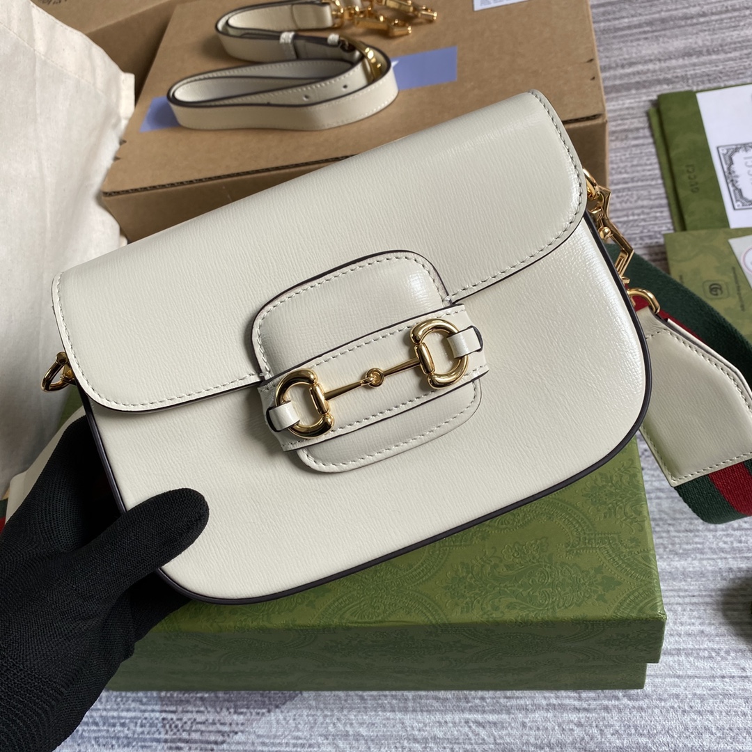 Bagsaaa Gvc*1 Horsebit 1955 Mini Shoulder Bag 658574 White - 20.5cm