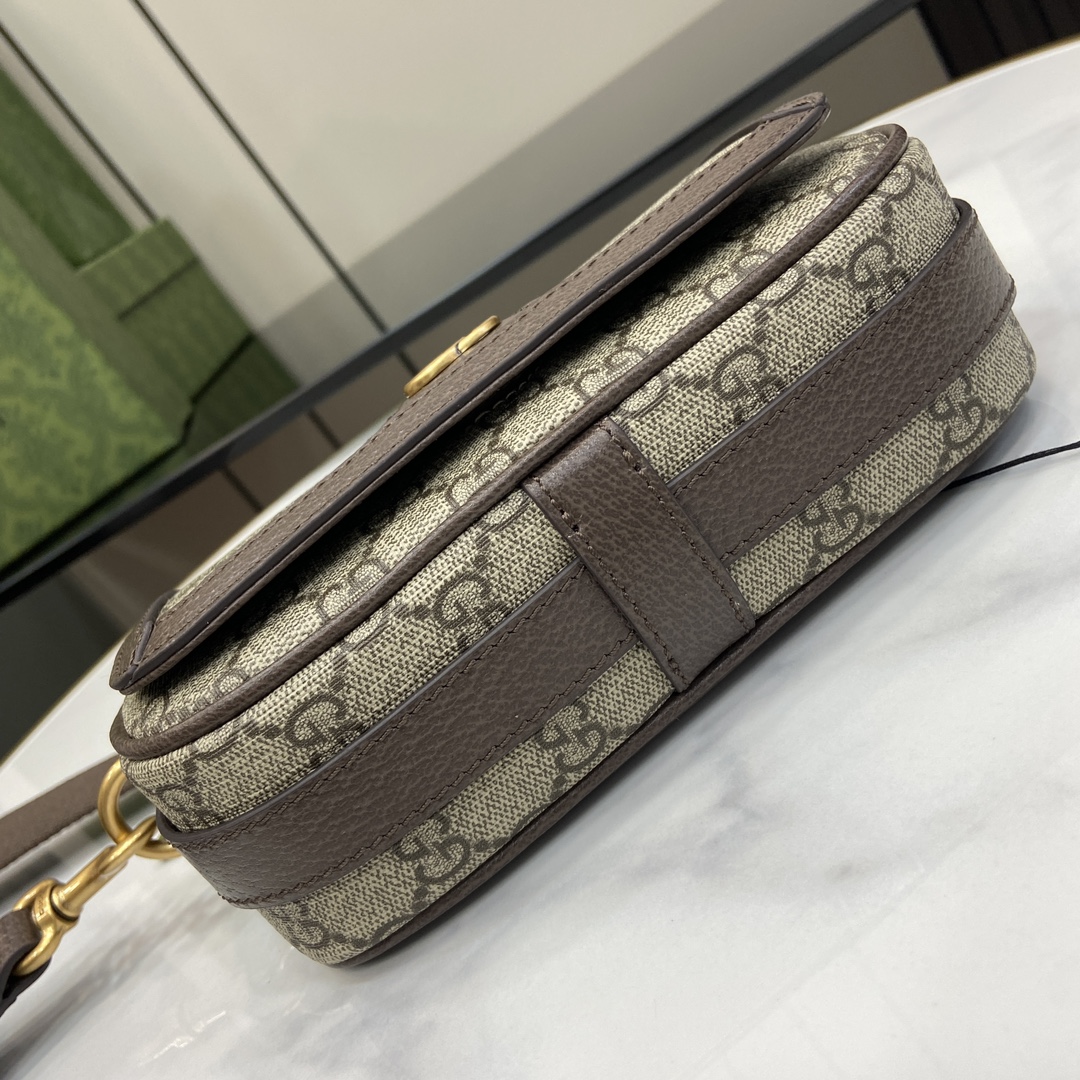 Bagsaaa Gvc*1 Ophidia S*per mini shoulder bag 795466 beige & ebony - 18.5x10x5.5cm