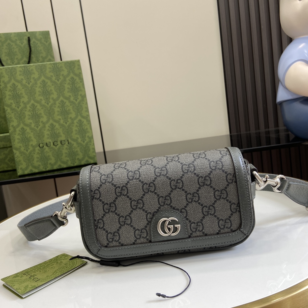Bagsaaa Gvc*1 Ophidia S*per mini shoulder bag 795466 gray - 18.5x10x5.5cm