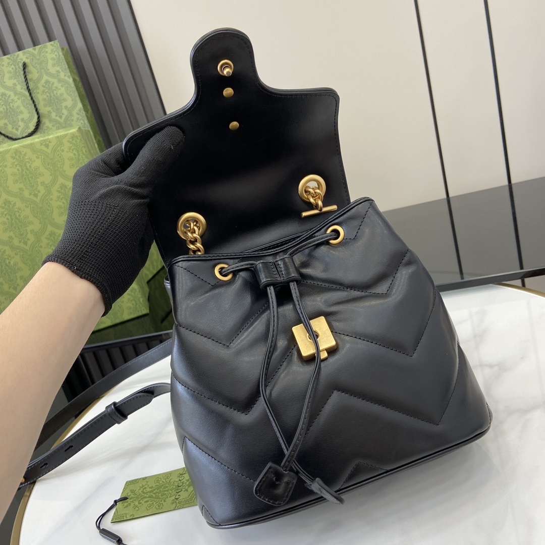 Bagsaaa Gvc*1 GG Marmont mini backpack 777253 black - 20x19x11 cm