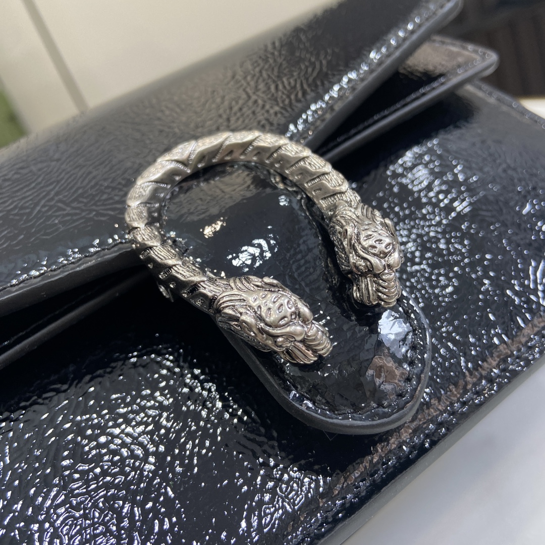 Bagsaaa Gvc*1 Dionysus S*per mini bag 795368 black patent - 17.5 x 11 x 6.5 cm