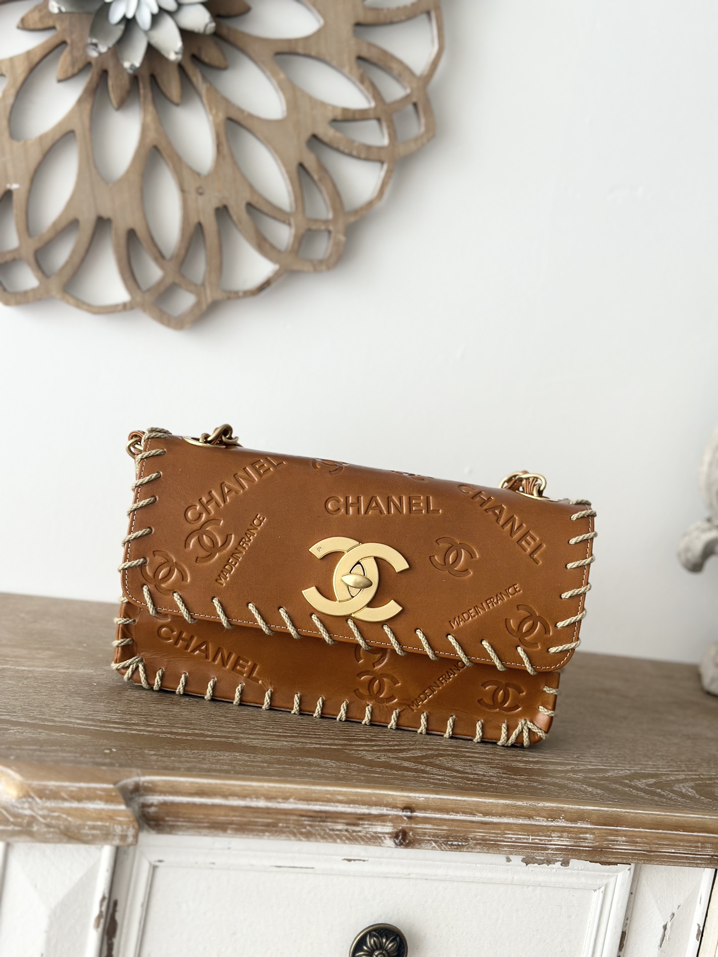 Bagsaaa Ch**el Timeless Vintage Brown - 25x6x14 cm