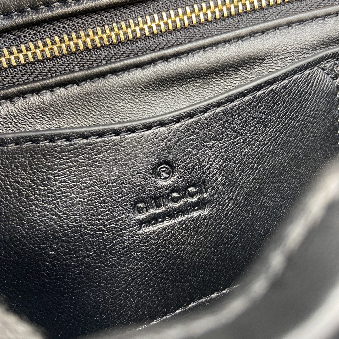 Bagsaaa Gvc*1 GG Milano Mini Top Handle Bag 806017 Black GG - 21 x 12.5 x 4.5cm