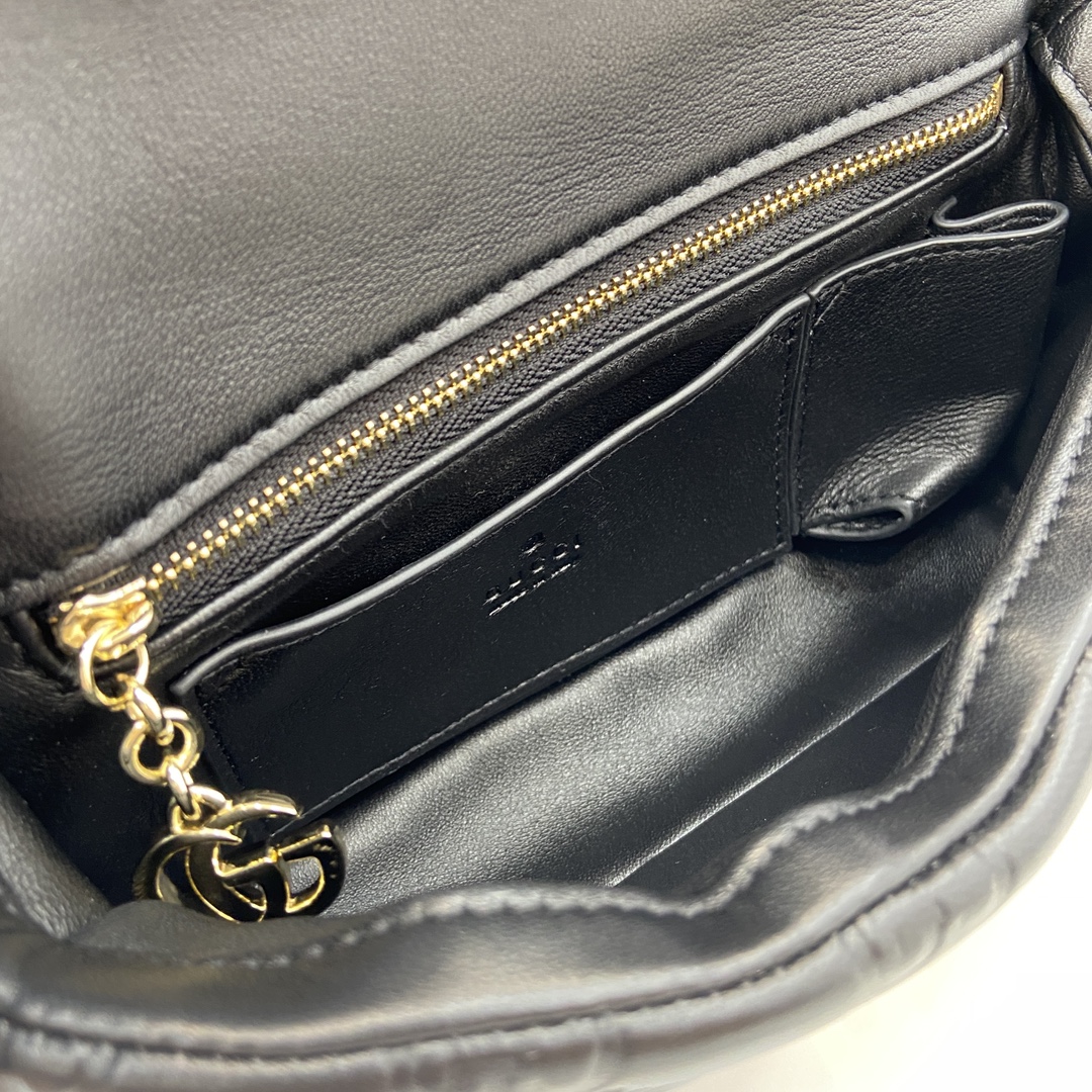 Bagsaaa Gvc*1 GG Milano Mini Top Handle Bag 806017 Black GG - 21 x 12.5 x 4.5cm