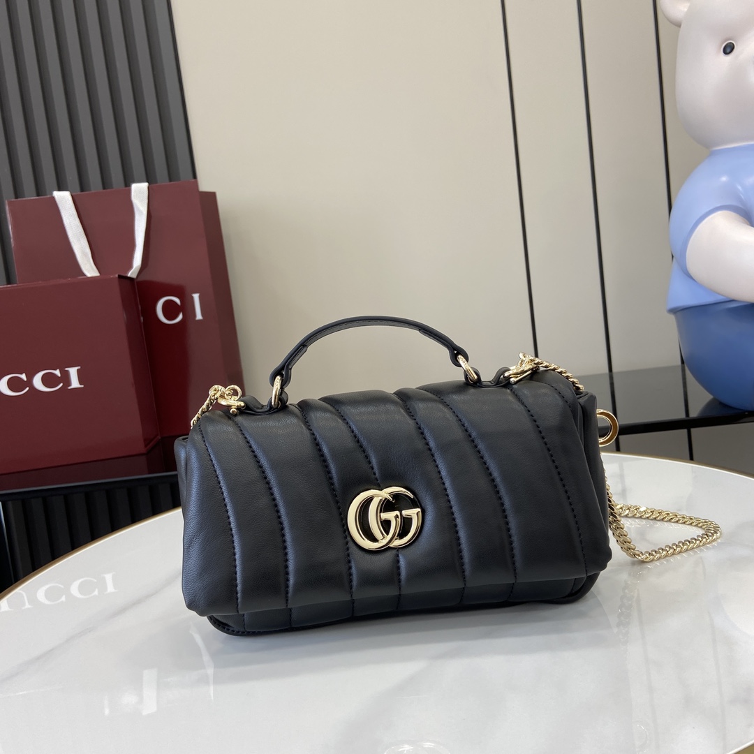 Bagsaaa Gvc*1 GG Milano Mini Top Handle Bag 806017 Black - 21 x 12.5 x 4.5cm