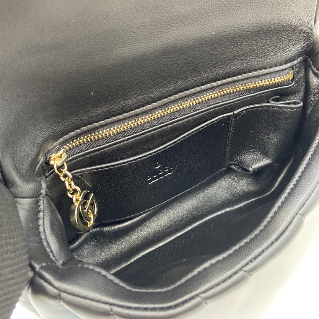 Bagsaaa Gvc*1 GG Milano Mini Top Handle Bag 806017 Black - 21 x 12.5 x 4.5cm