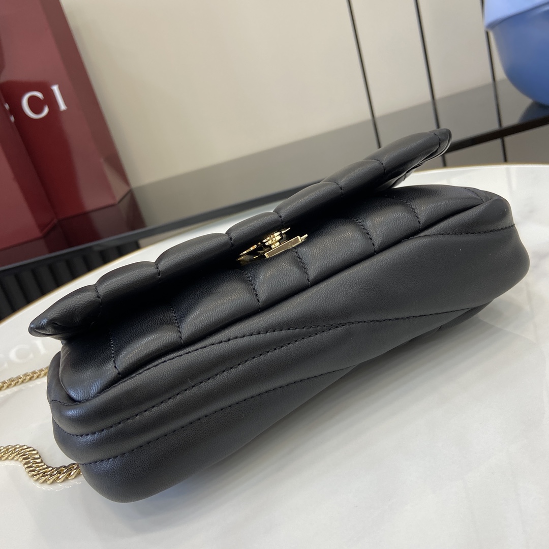 Bagsaaa Gvc*1 GG Milano Mini Top Handle Bag 806017 Black - 21 x 12.5 x 4.5cm