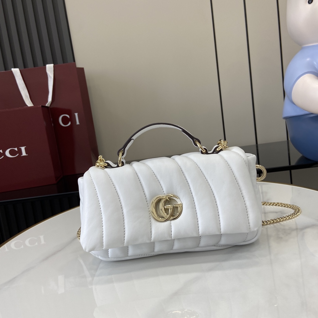 Bagsaaa Gvc*1 GG Milano Mini Top Handle Bag 806017 White - 21 x 12.5 x 4.5cm