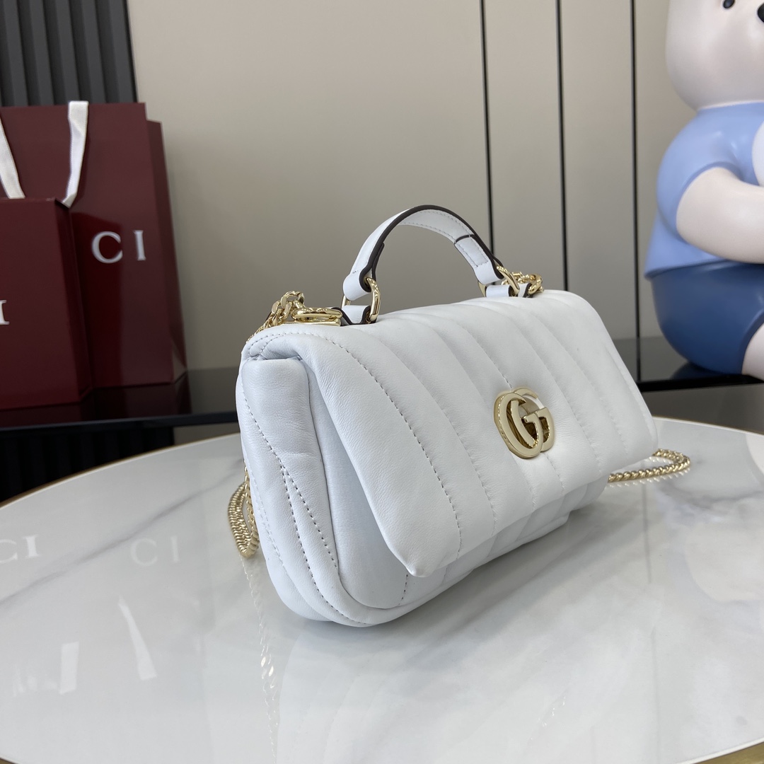 Bagsaaa Gvc*1 GG Milano Mini Top Handle Bag 806017 White - 21 x 12.5 x 4.5cm