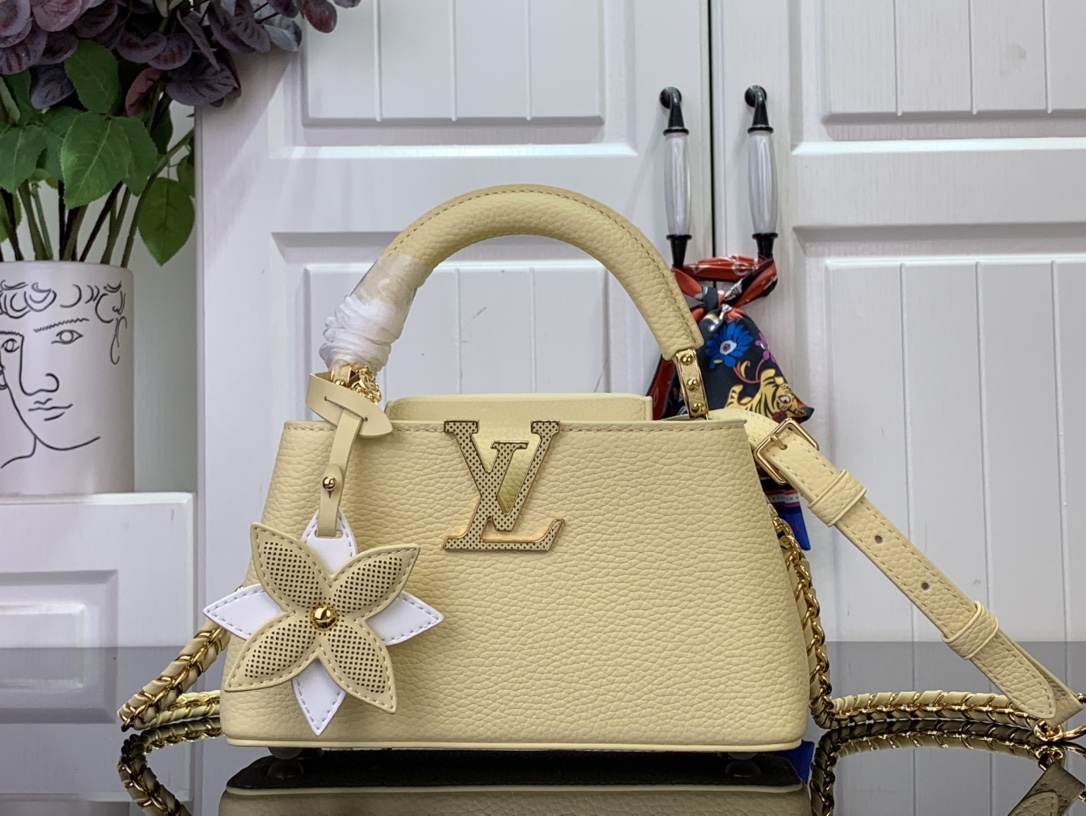 Bagsaaa L0vis Vvtt0n M11351 Capucines East-West Mini Yellow - 12 x 8 x 22 cm