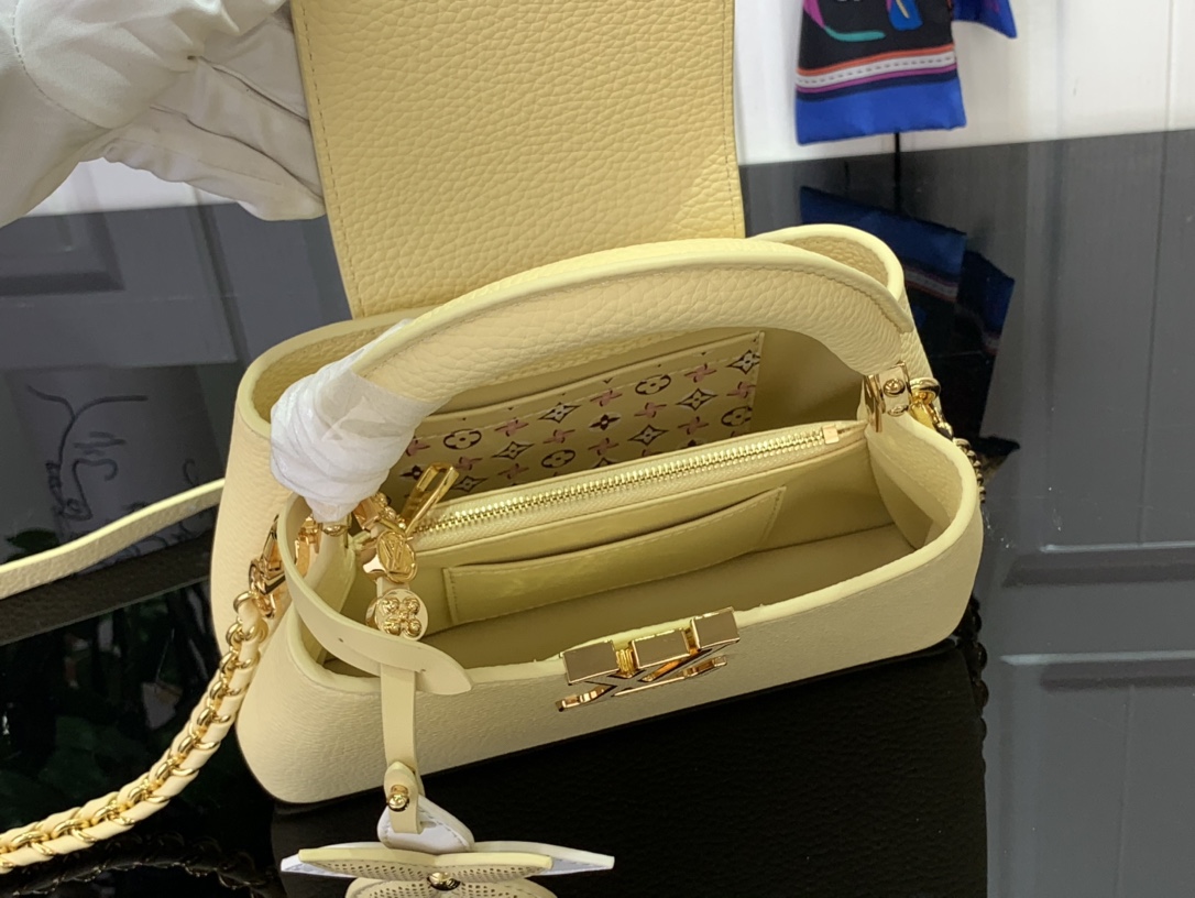 Bagsaaa L0vis Vvtt0n M11351 Capucines East-West Mini Yellow - 12 x 8 x 22 cm
