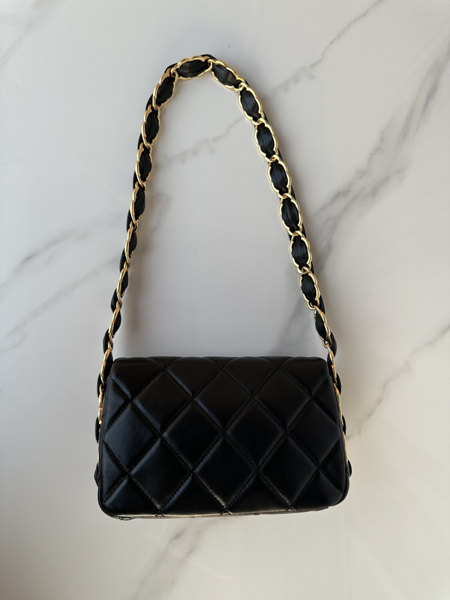 Bagsaaa Ch**el Small Flap Bag AS5174 Black - 14 × 21 × 7 cm