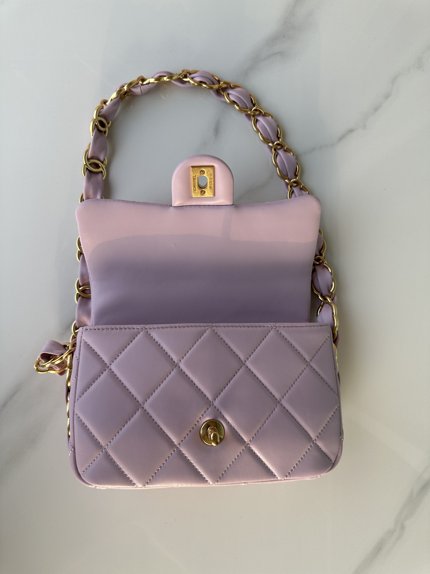 Bagsaaa Ch**el Small Flap Bag AS5174 Pink - 14 × 21 × 7 cm