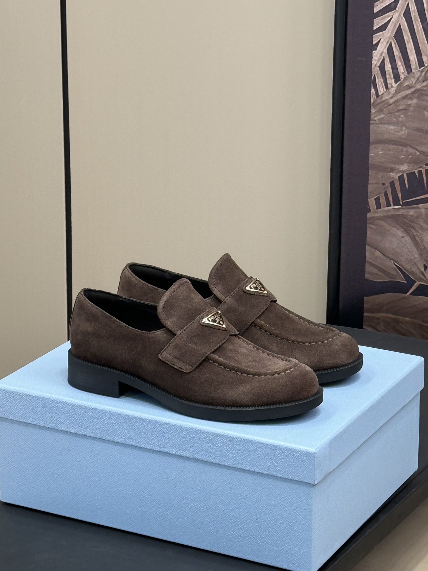 Bagsaaa Pra*a Suede loafers dark brown
