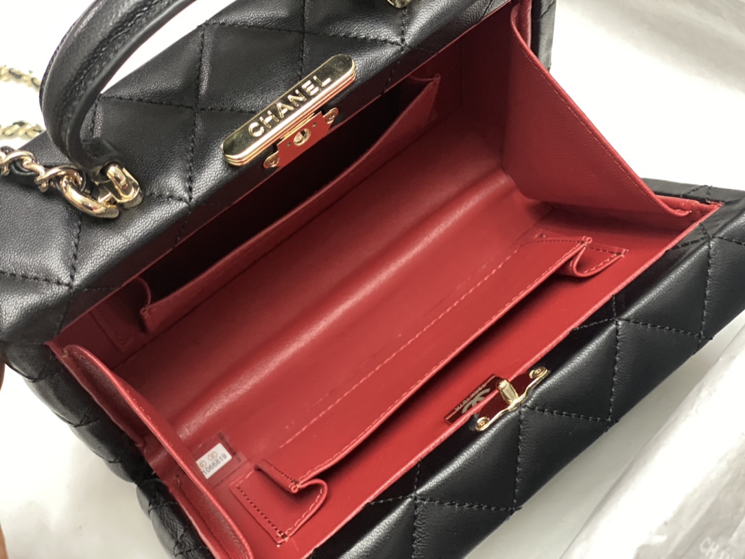 Bagsaaa Ch**el Small Box Bag AS5167 Black - 12.5 × 18 × 6.5 cm