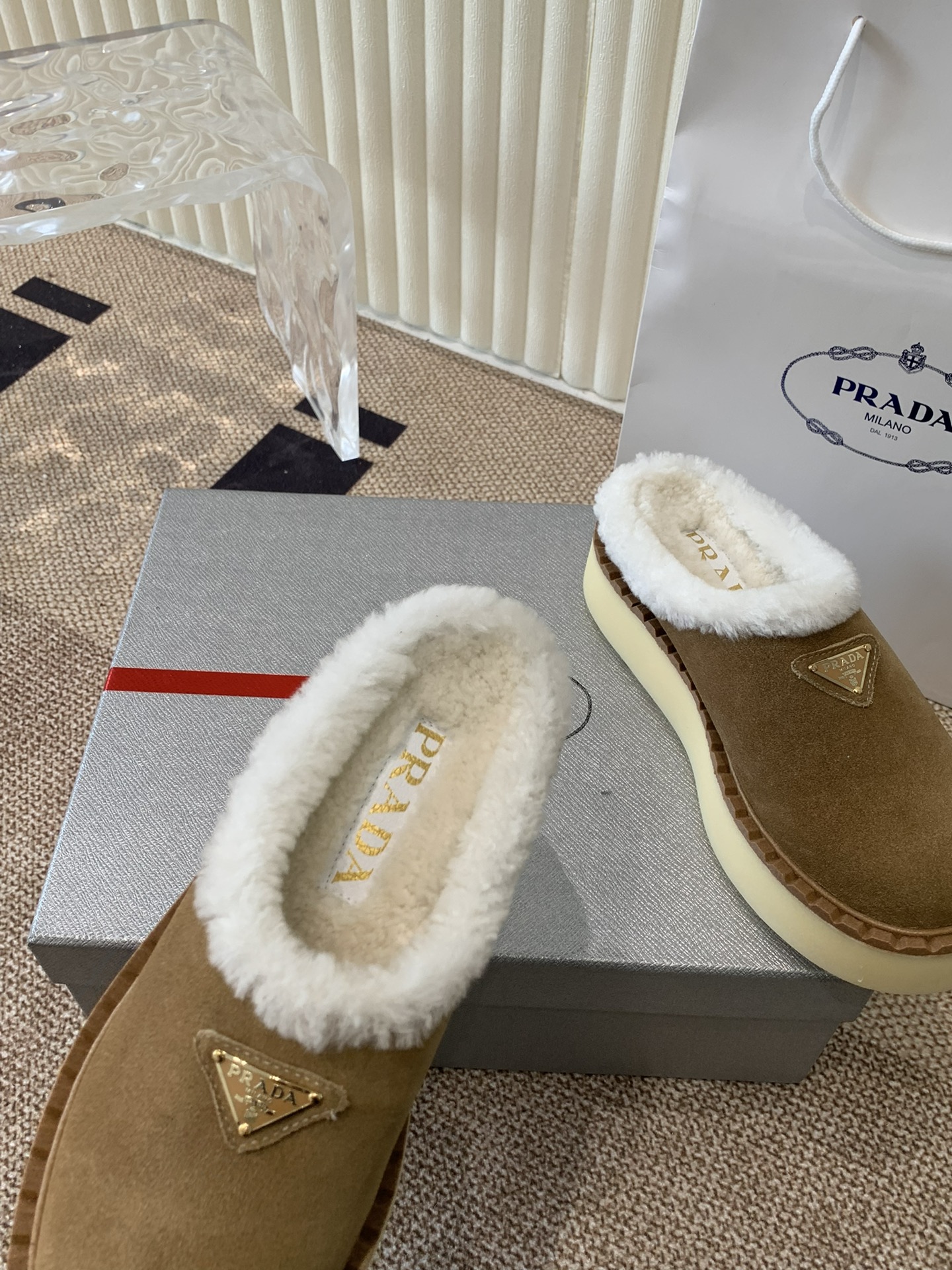 Bagsaaa Pra*a Suede Mules Brown