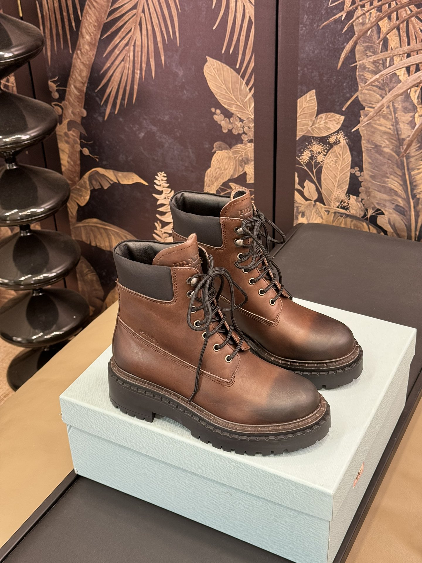 Bagsaaa Pra*a Leather and Re-Nylon booties