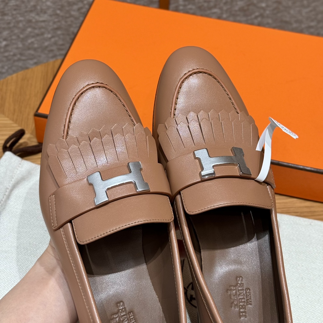 Bagsaaa H**me5 Royal loafer brown & silver