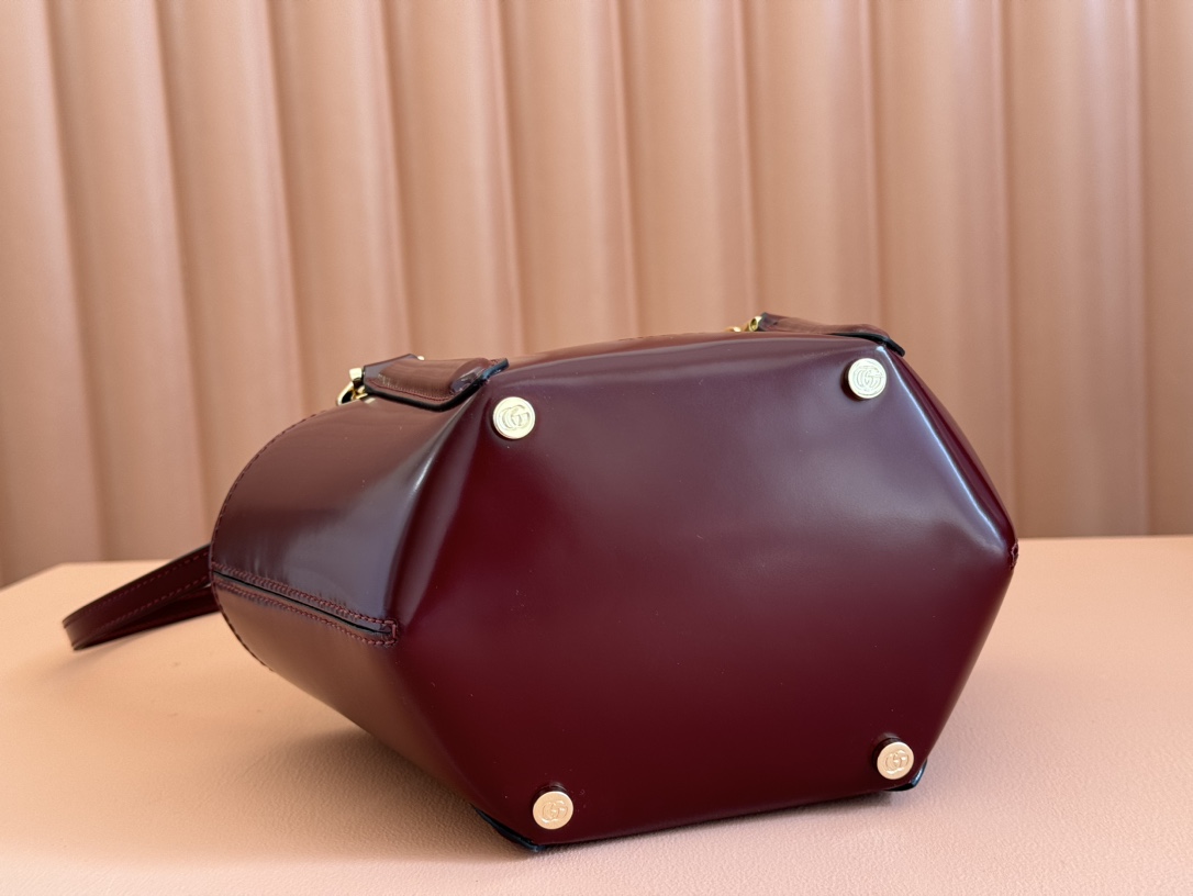 Bagsaaa Gvc*1 Mini bamboo top handle tote bag 805832 red - 27x14x11.5cm