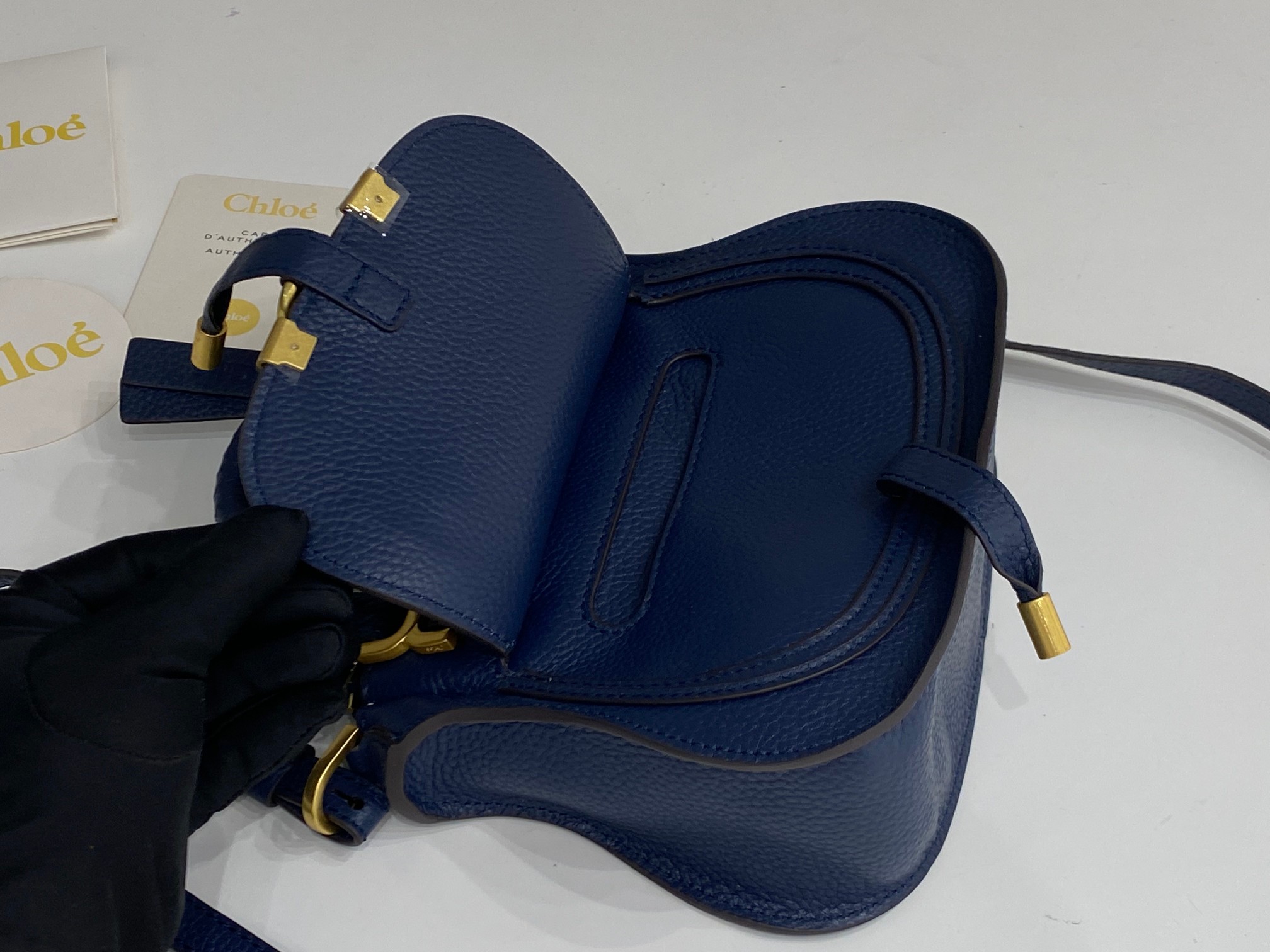 Bagsaaa Chloe Marcie mini double carry bag blue - 21*16*8cm