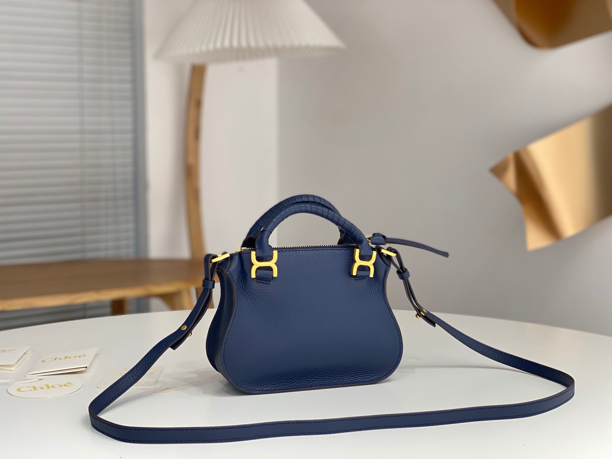 Bagsaaa Chloe Marcie mini double carry bag blue - 21*16*8cm