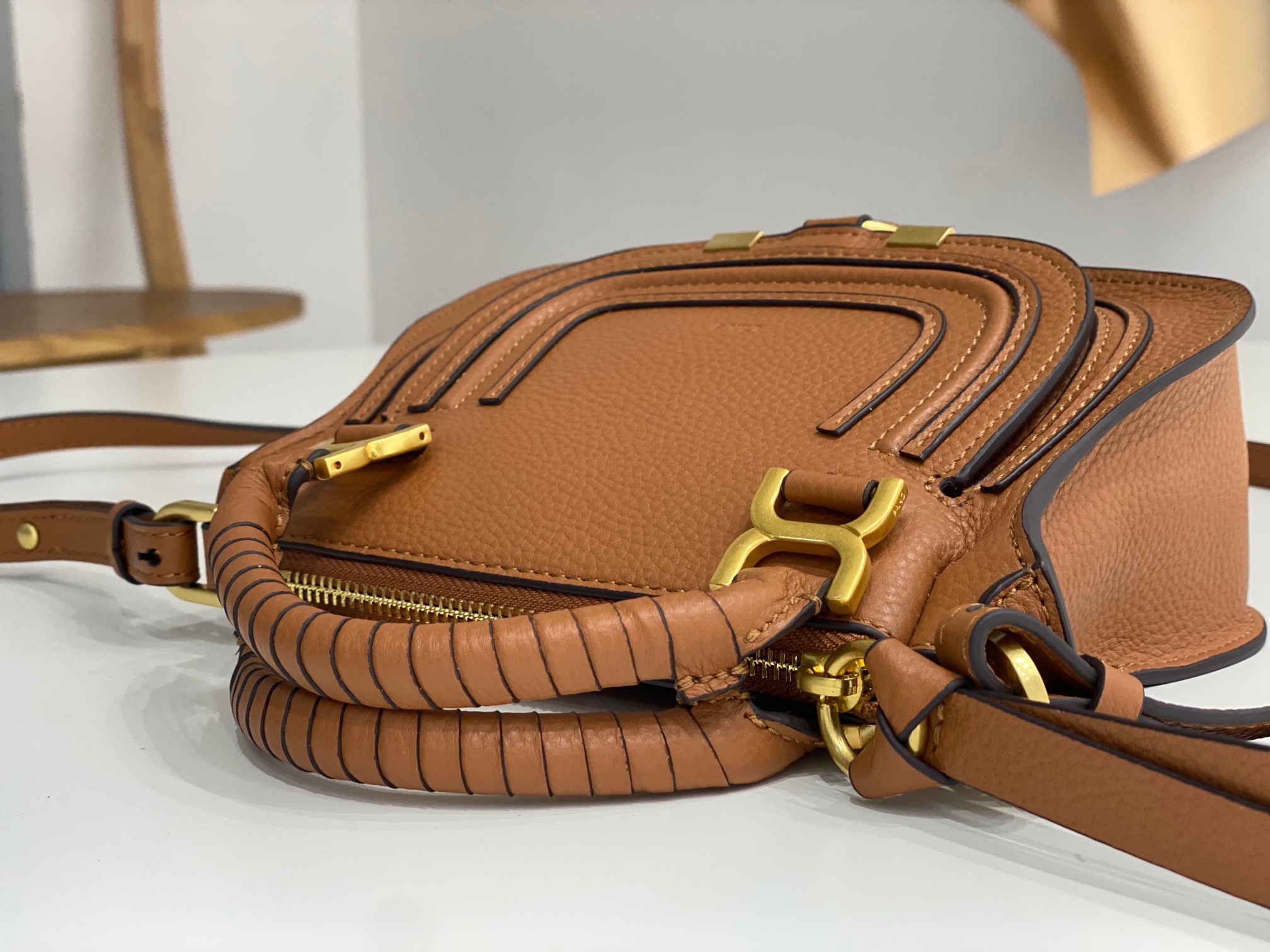 Bagsaaa Chloe Marcie mini double carry bag brown - 21*16*8cm