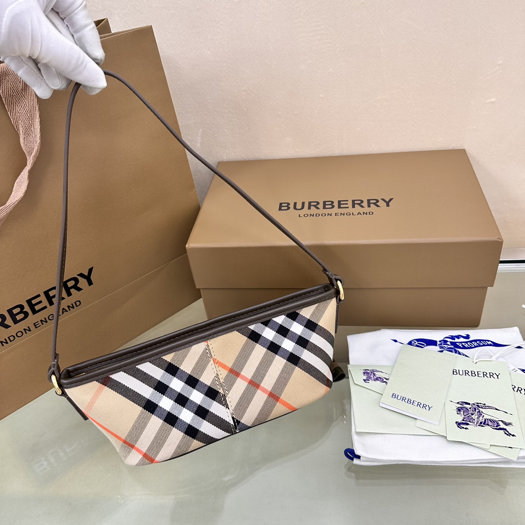 Bagsaaa Bv*b*rry Check Mini Bag Sand - 20 x 10 x 9cm
