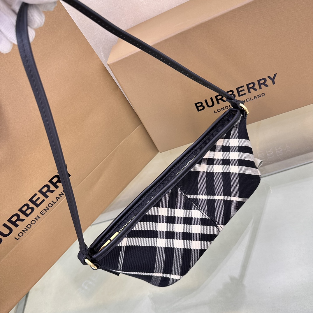 Bagsaaa Bv*b*rry Check Mini Bag Black - 20 x 10 x 9cm