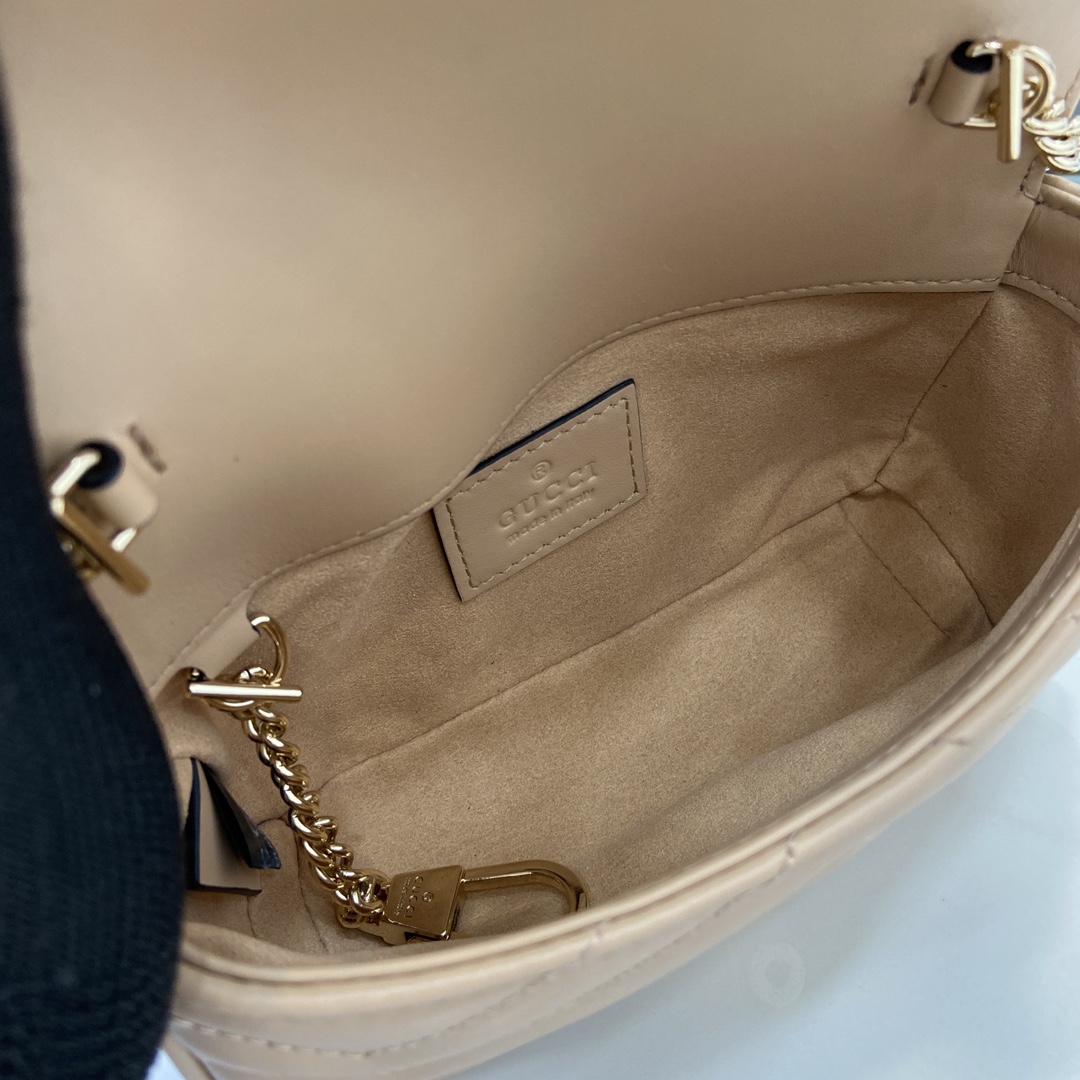 Bagsaaa Gvc*1 GG Marmont S*per Mini Bag 476433 Light Pink - 16.5x10x4.5cm