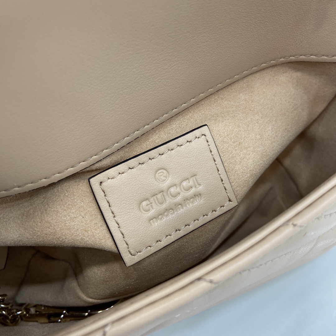 Bagsaaa Gvc*1 GG Marmont S*per Mini Bag 476433 Light Pink - 16.5x10x4.5cm