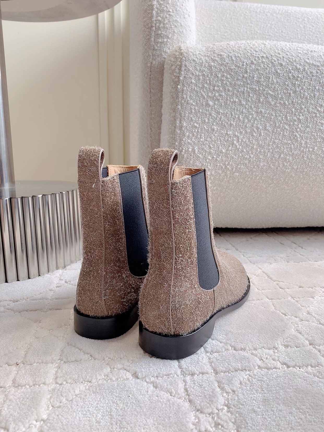 Bagsaaa L0ew* Campo Chelsea boot in brushed suede khaki
