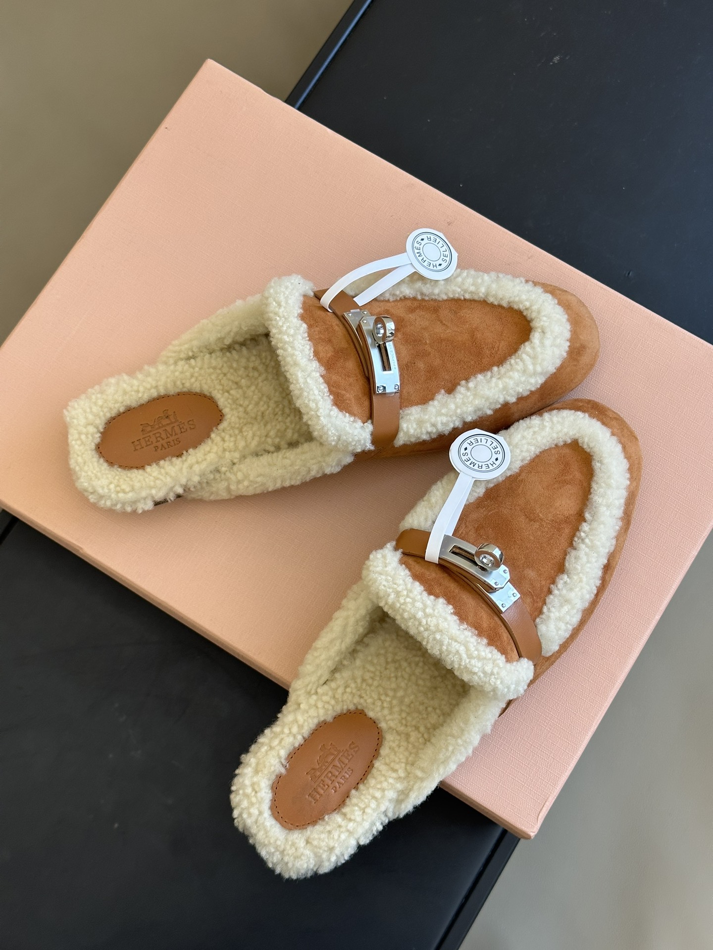 Bagsaaa H**me5 Oz Mule Brown Suede And Shearling