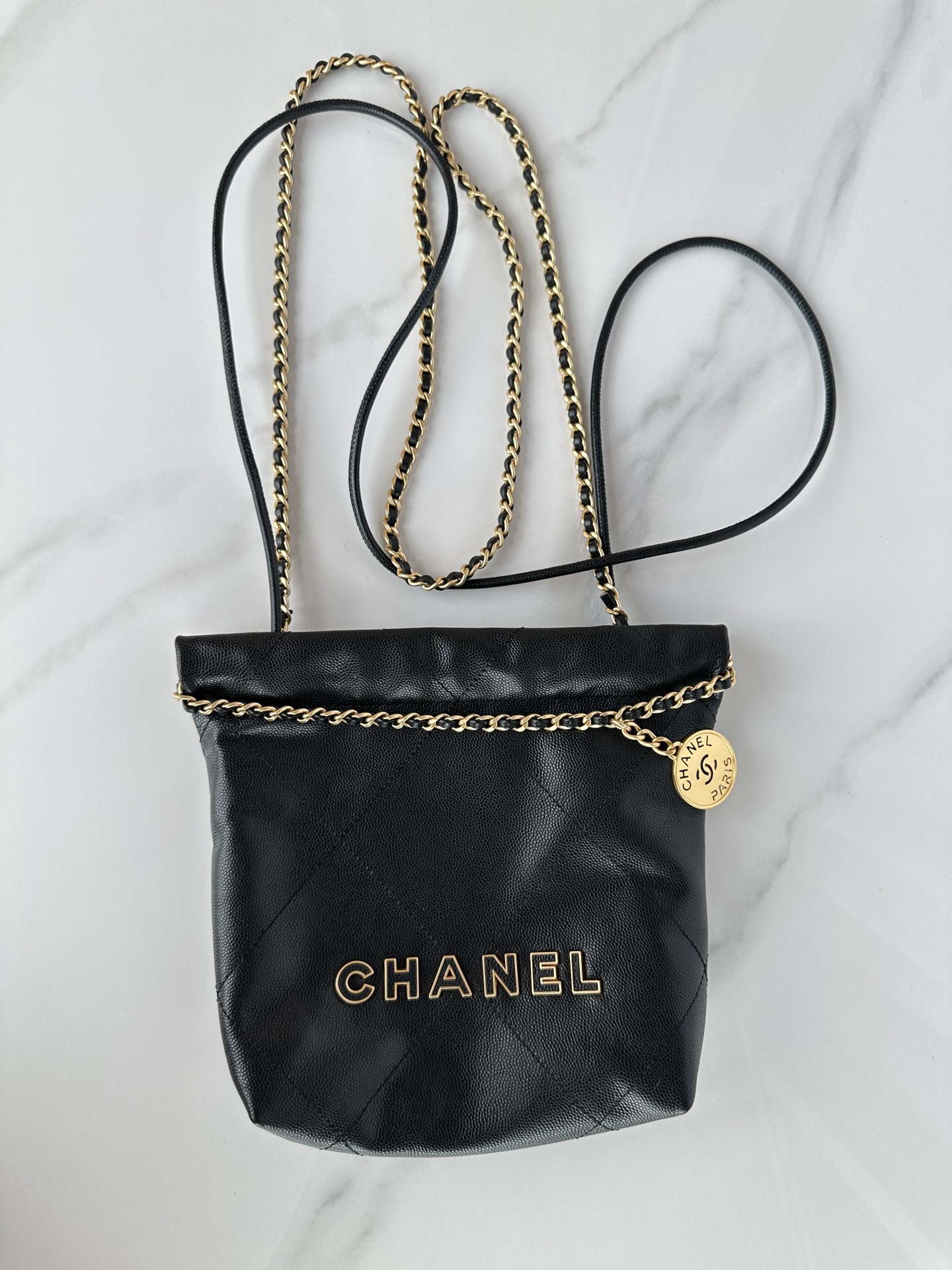Bagsaaa Ch**el 22 Mini Handbag Black AS3980 - 20×19×6 Cm