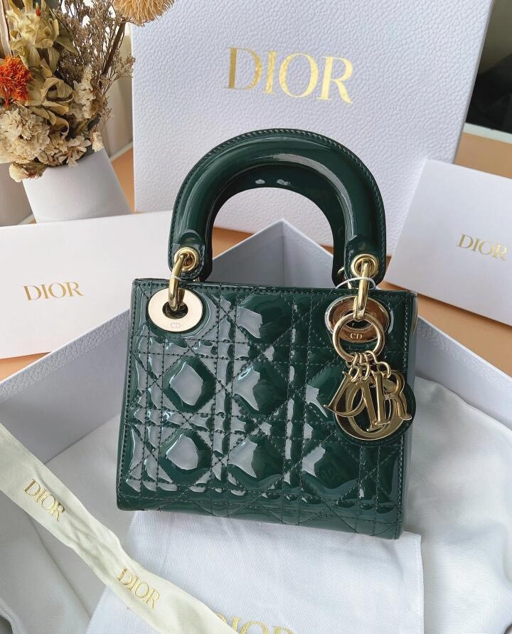 Bagsaaa D10r Mini Lady Green Patent - 17cm