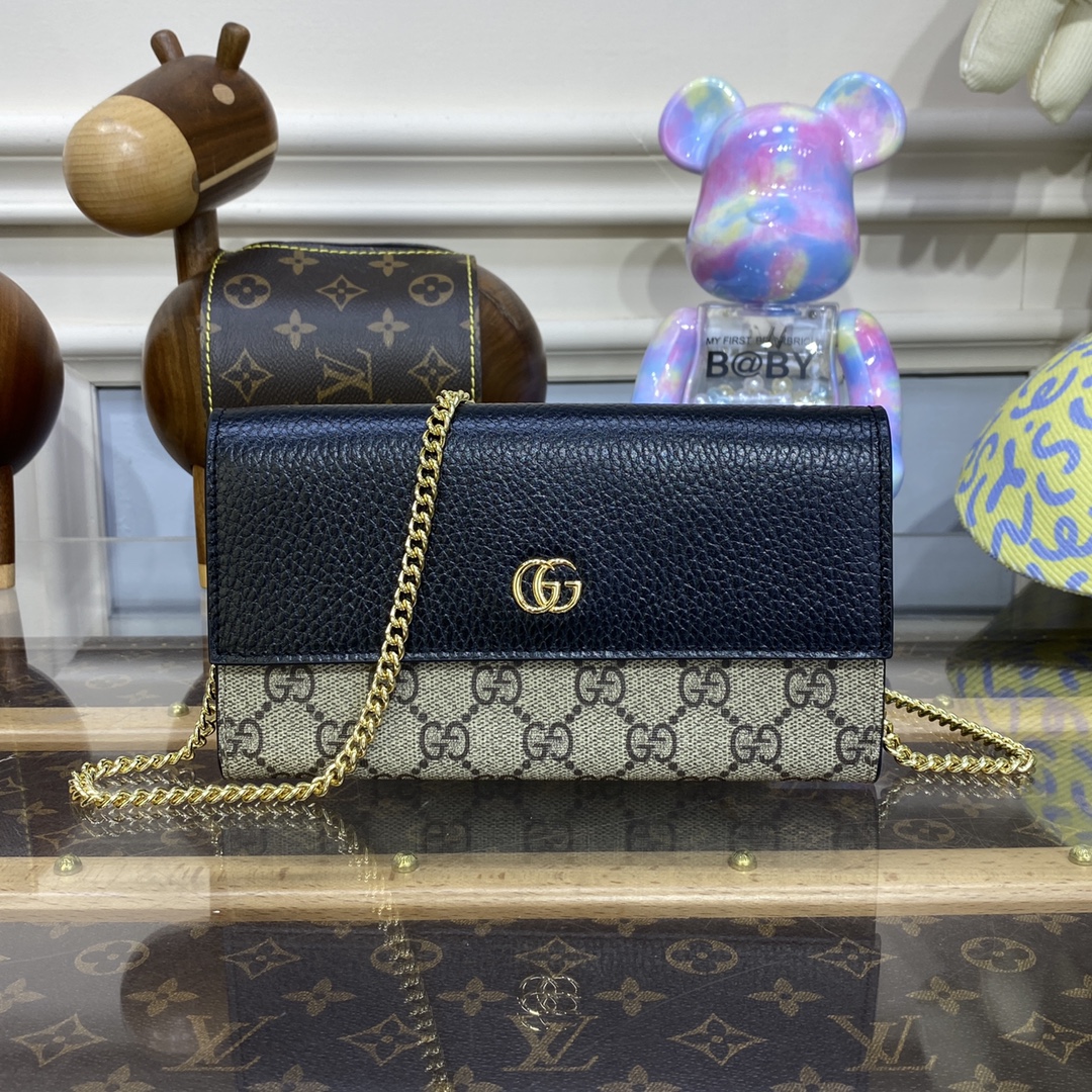 Bagsaaa Gvc*1 GG Marmont bi-color chain wallet 546585 - 19 cm