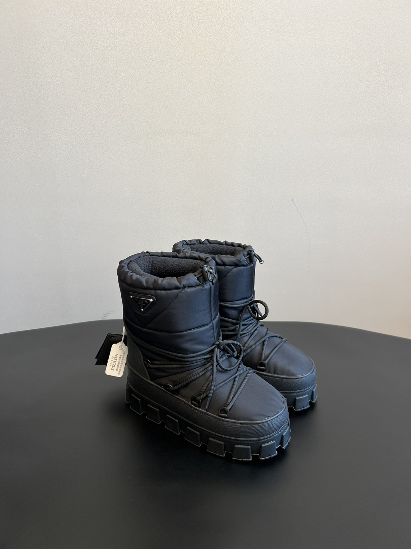 Bagsaaa Pra*a Re-Nylon Gabardine Après-ski Boots Black
