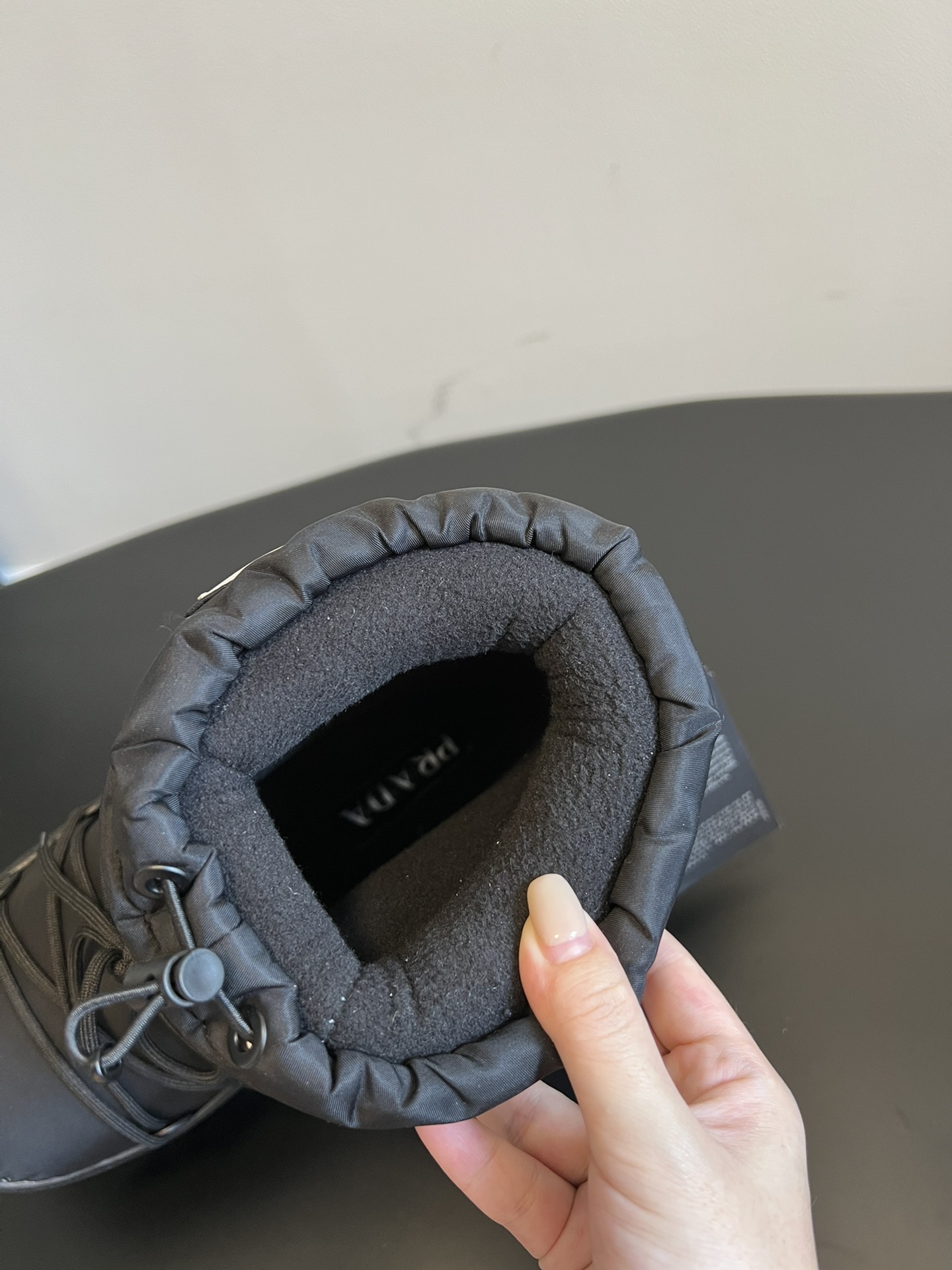 Bagsaaa Pra*a Re-Nylon Gabardine Après-ski Boots Black
