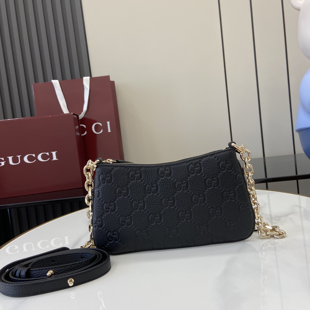 Bagsaaa Gvc*1 GG Emblem S*per mini bag 815278 black - 23 x 12 x 2 cm