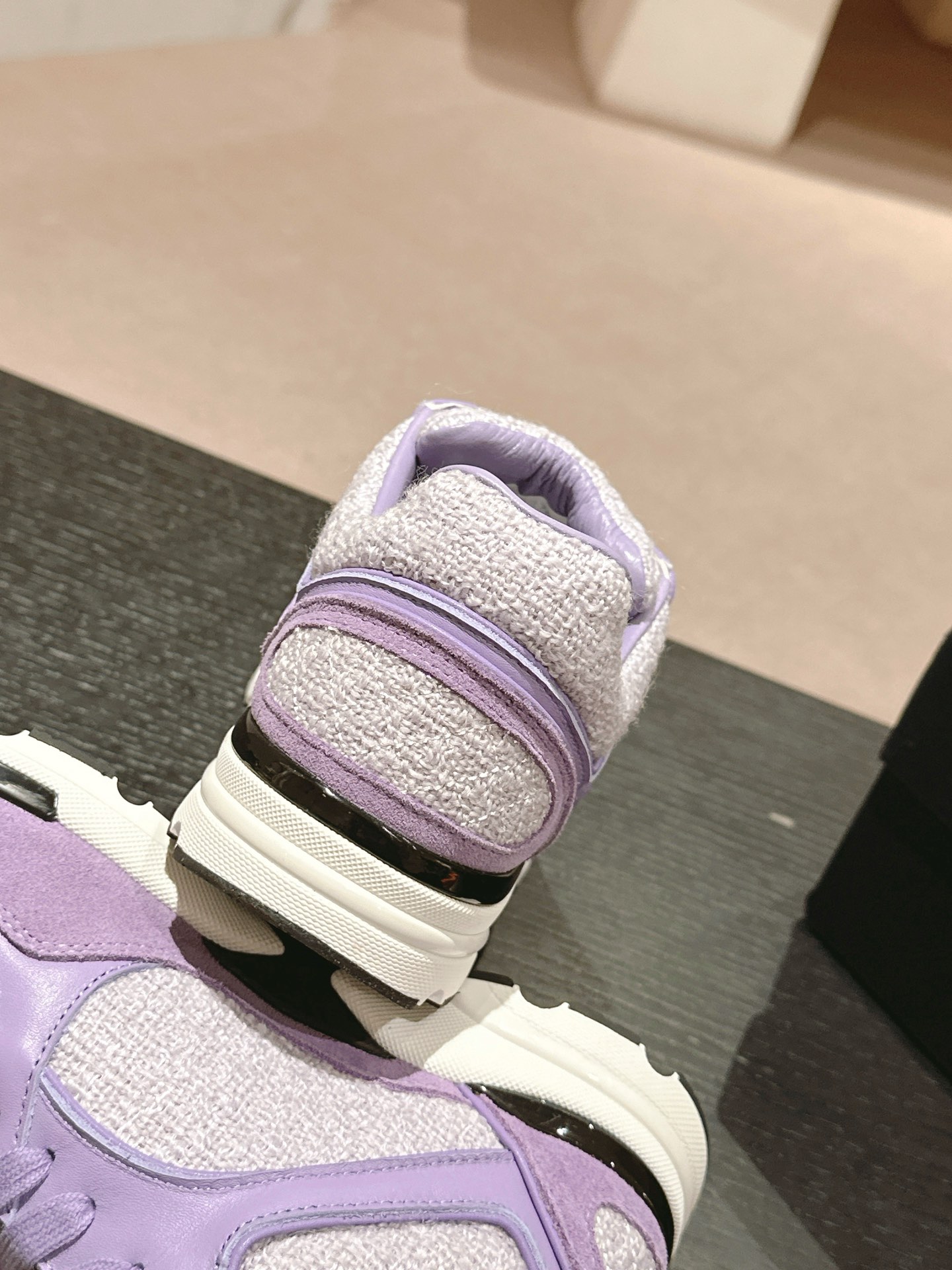 Bagsaaa Ch**el Sneakers Lilac & Purple Wool Tweed G39066