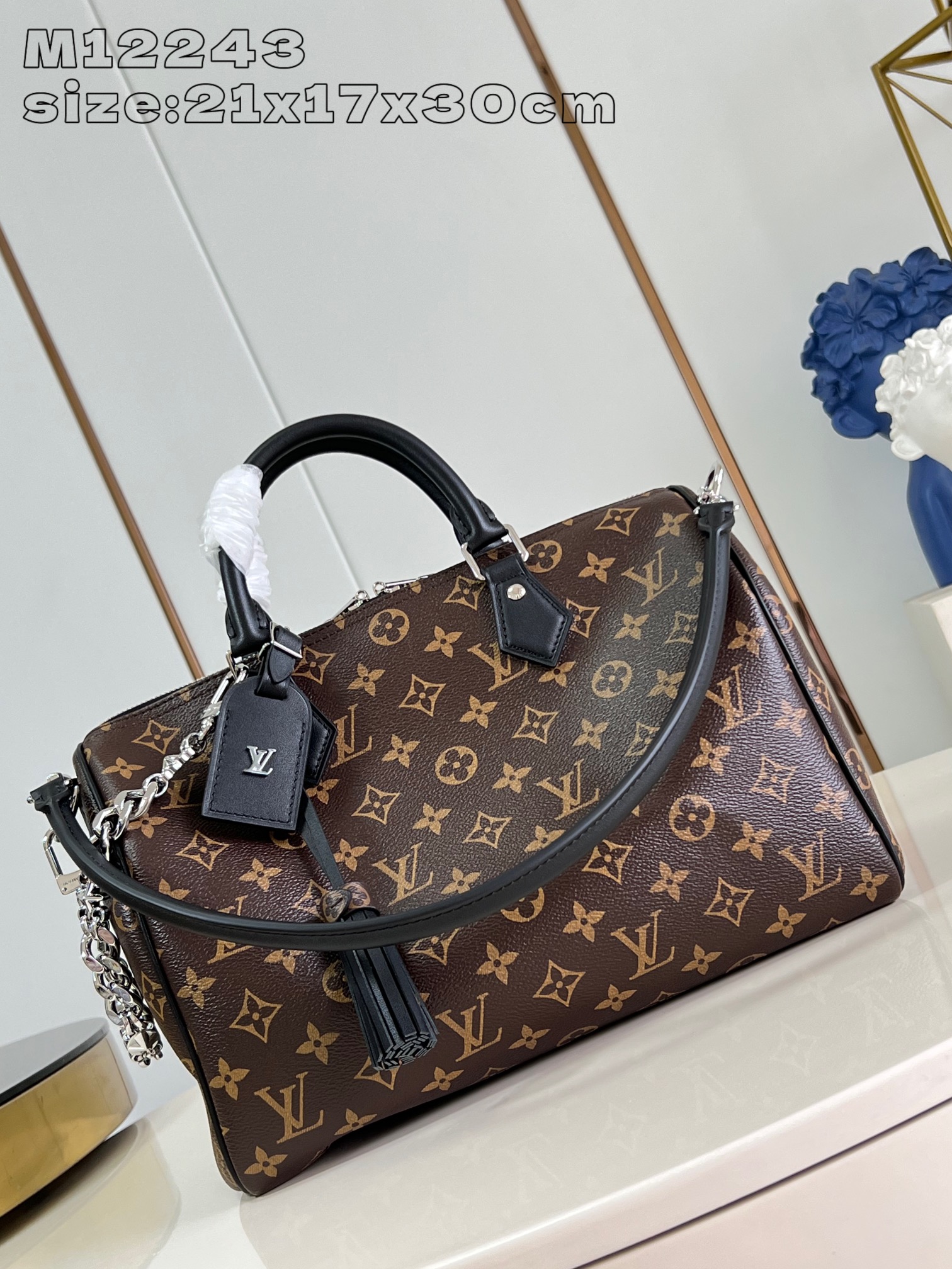 Bagsaaa L0vis Vvtt0n M12243 Speedy Soft 30 Dark Monogram - 30 x 21 x 17 cm