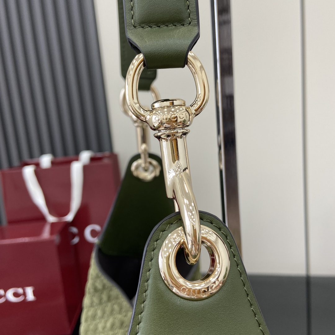Bagsaaa Gvc*1 B large shoulder bag 815924 dark green suede - 49 x 46 x 4cm