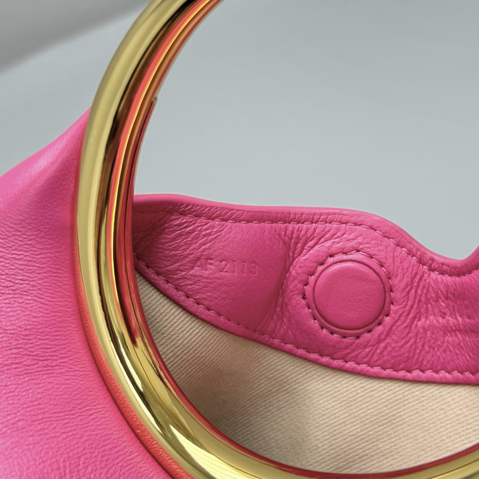 Bagsaaa Jacquemus The small Calino Mini ring handbag pink - 22.5*16.5*8.5 cm