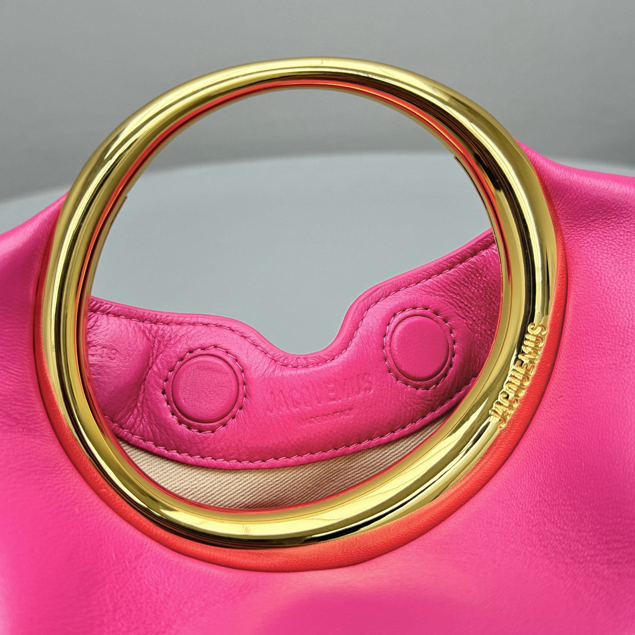 Bagsaaa Jacquemus The small Calino Mini ring handbag pink - 22.5*16.5*8.5 cm