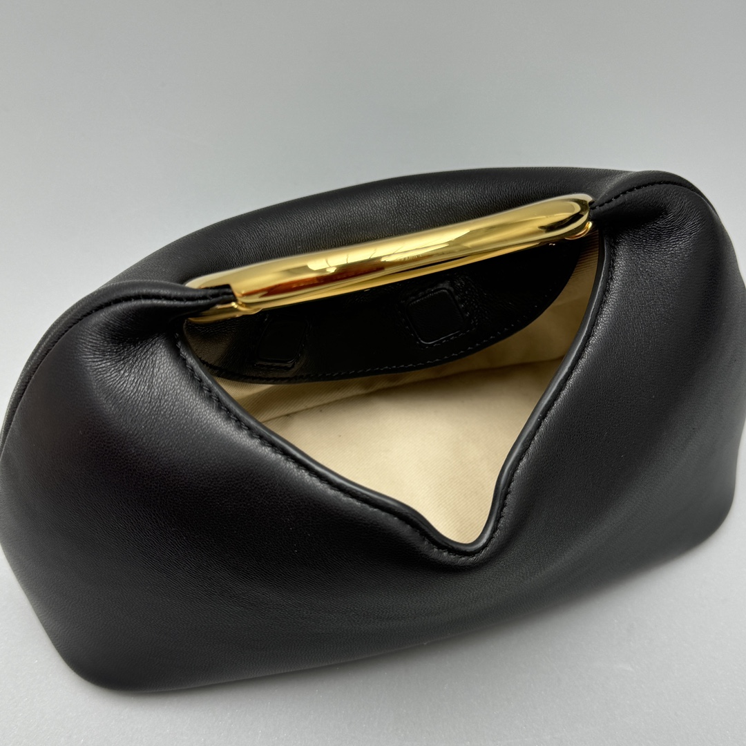 Bagsaaa Jacquemus The small Calino Mini ring handbag black - 22.5*16.5*8.5 cm